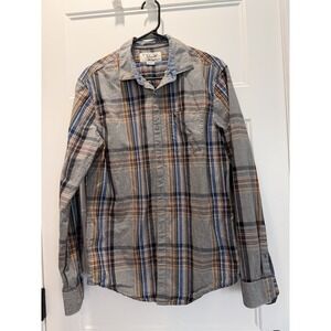 Mens Penguin Heritage Slim Fit Shirt Medium Plaid Long Sleeve